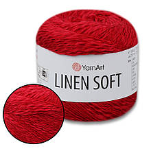 YarnArt Linen soft, Винний No7323, пряжа льон, віскоза, бавовна