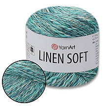 YarnArt Linen soft, Океан No7408, пряжа льон, віскоза, бавовна