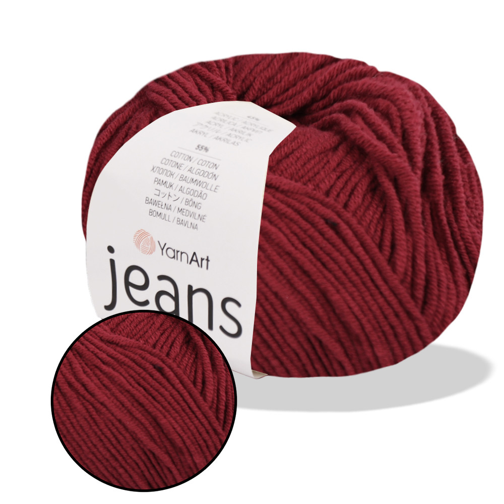 YarnArt Jeans, Бордовий №66