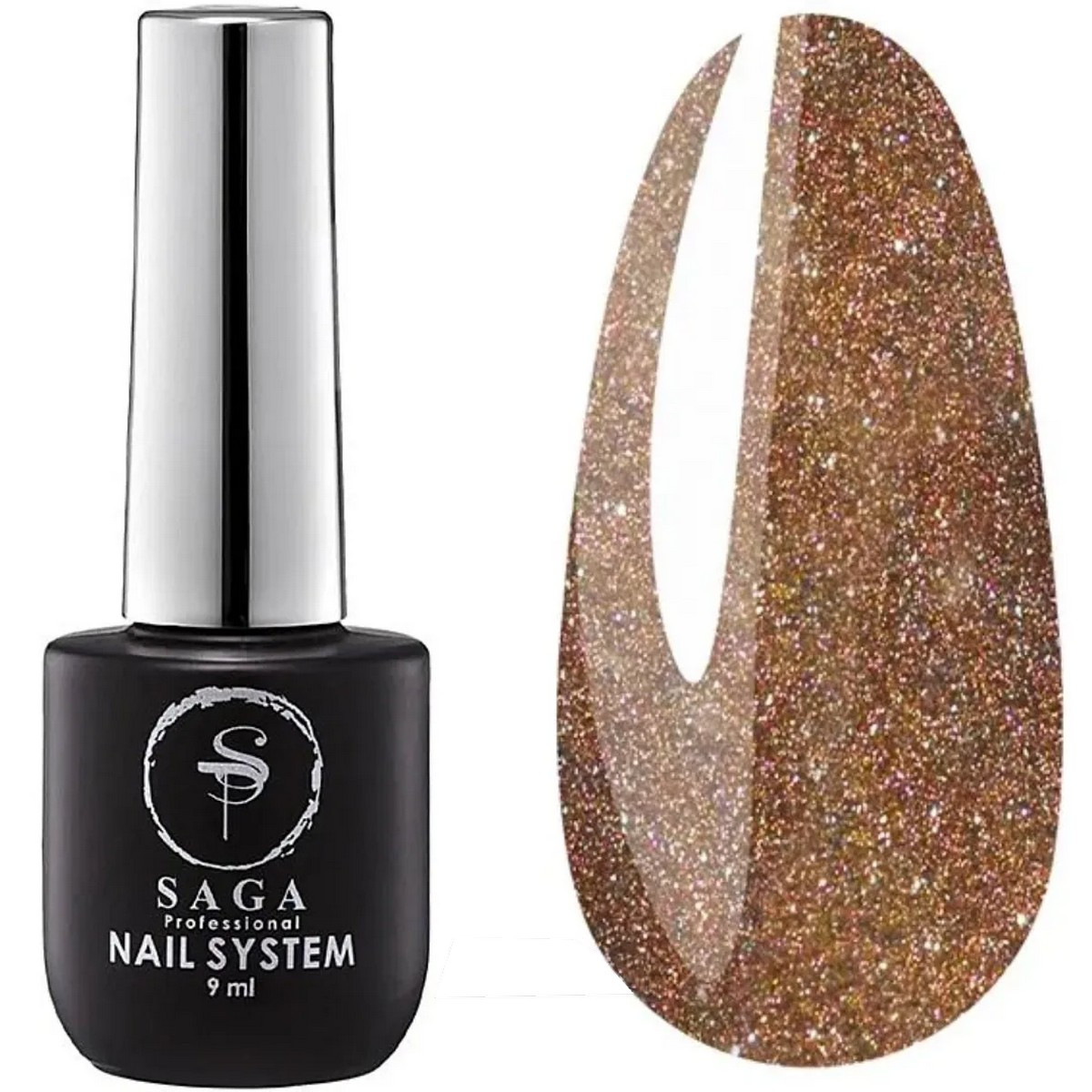 Гель-лак з ефектом «котяче око» SAGA Professional Cat Chameleon gel polish #4, 9 мл, фото 1