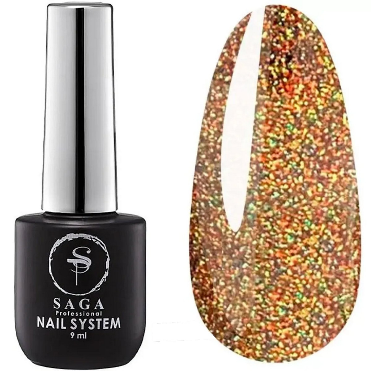 Гель-лак з ефектом «котяче око» SAGA Professional Cat Chameleon gel polish #5, 9 мл, фото 1