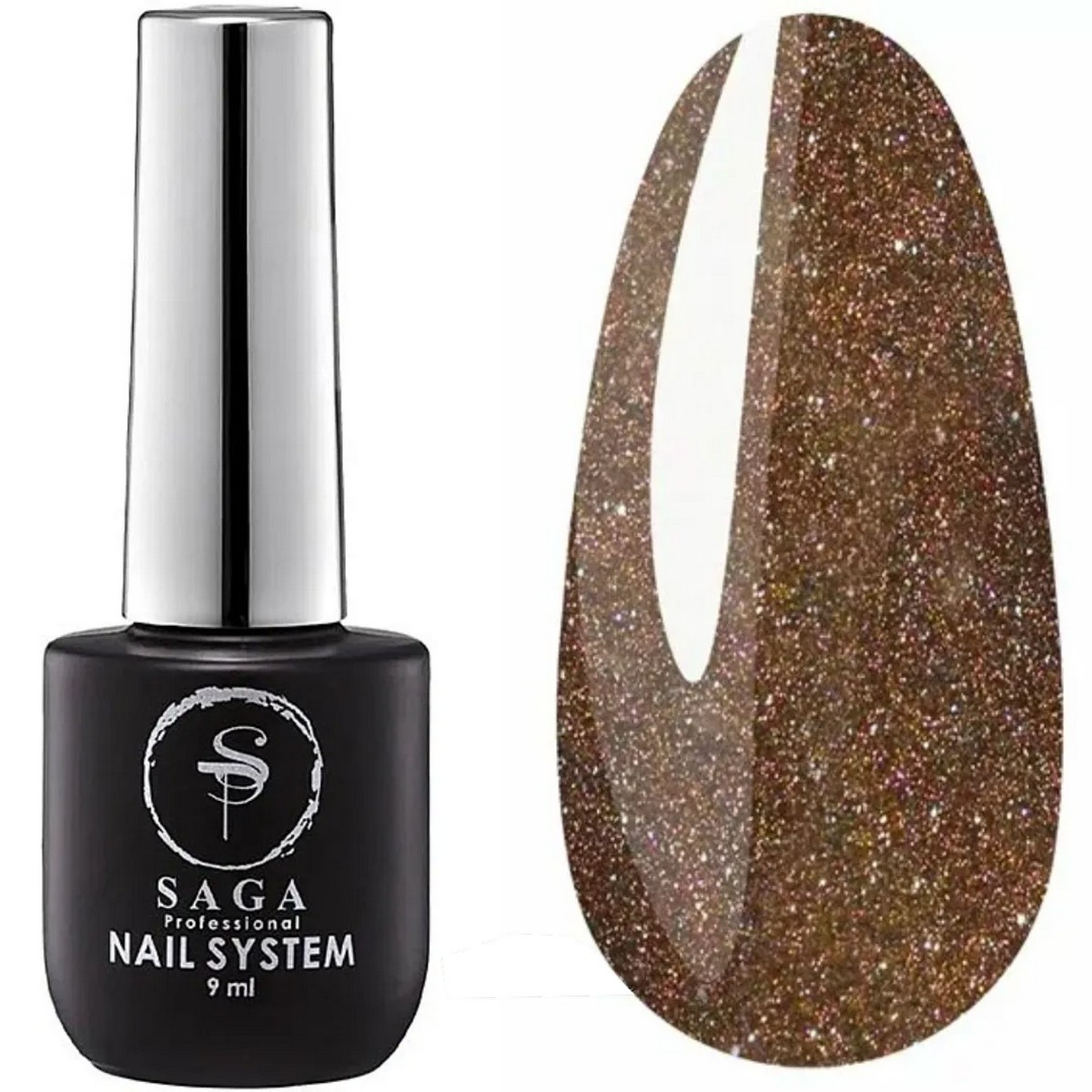 Гель-лак з ефектом «котяче око» SAGA Professional Cat Chameleon gel polish #6, 9 мл, фото 1