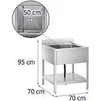 Стіл з мийкою RCSSS-70X70-S Royal Catering, фото 4
