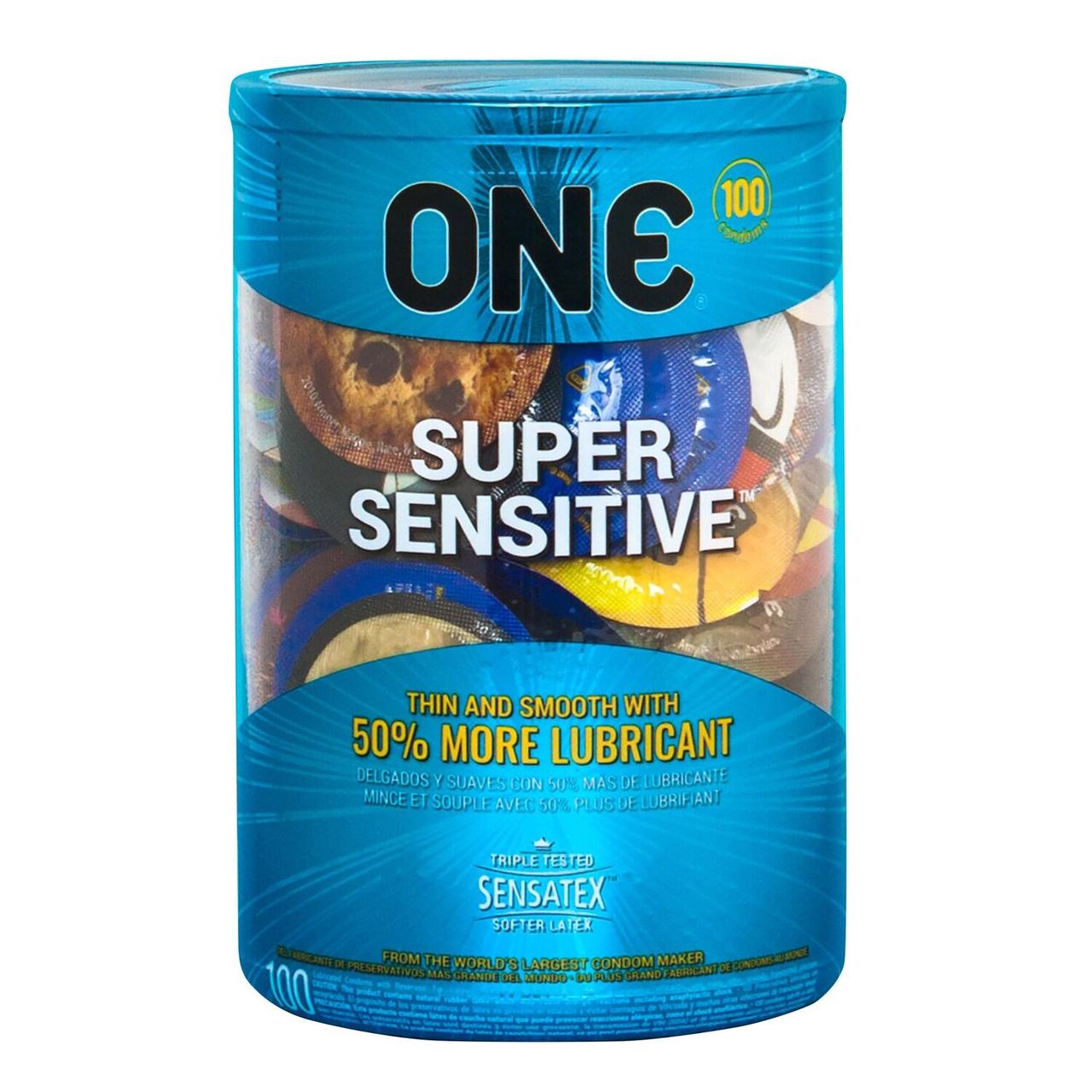 Набір презервативів ONE Super Sensitive 100 шт., мегапак тюб