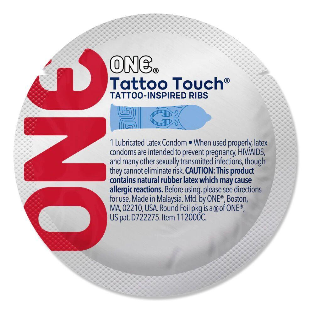Презерватив ONE Tattoo Touch Blue 1 шт.