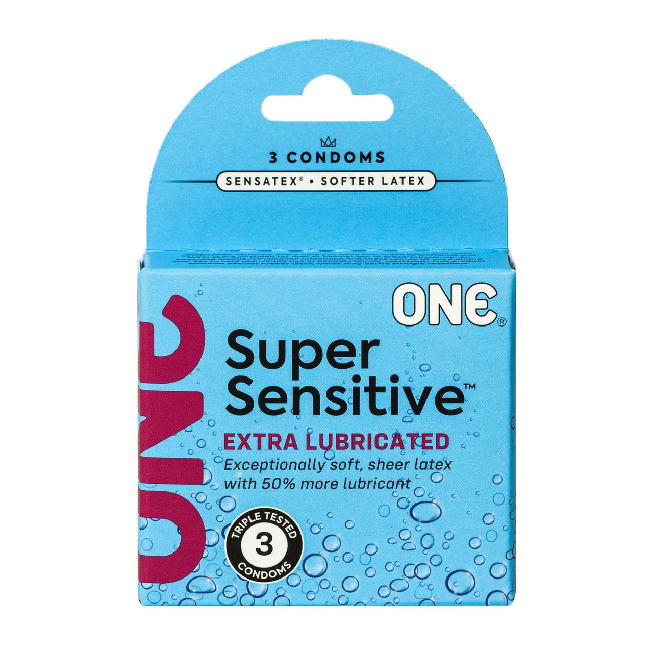 Презервативи ONE Super Sensitive 3 шт., картонна коробка