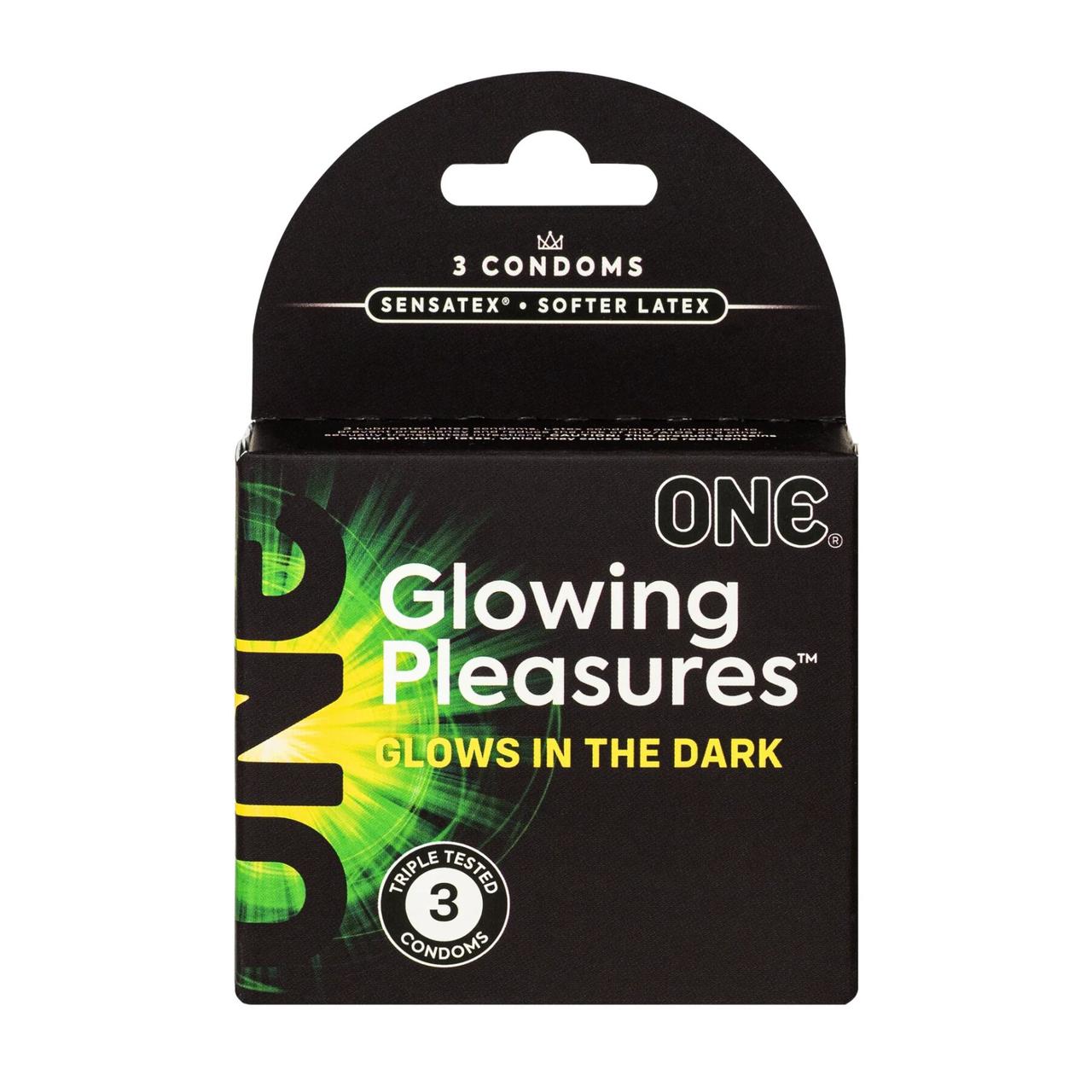 Презервативи ONE Glowing Pleasures 3 шт., картонна коробка
