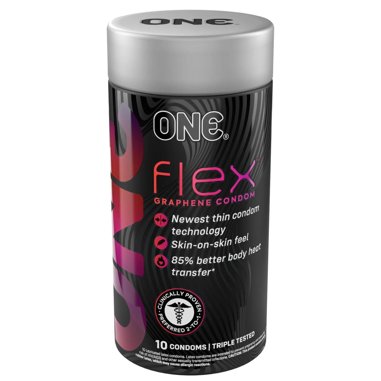 Презервативи ONE Flex Graphene Condom 10 шт., подарункове паковання тюб