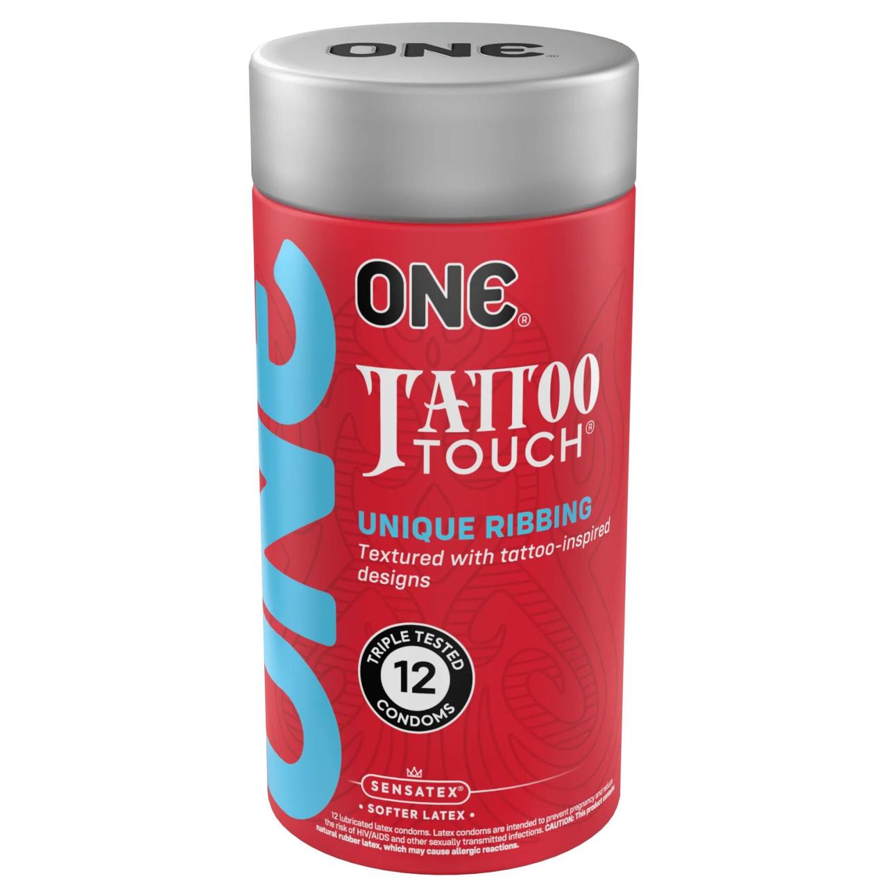 Презервативи ONE Tattoo Touch 12 шт., подарункове паковання тюб