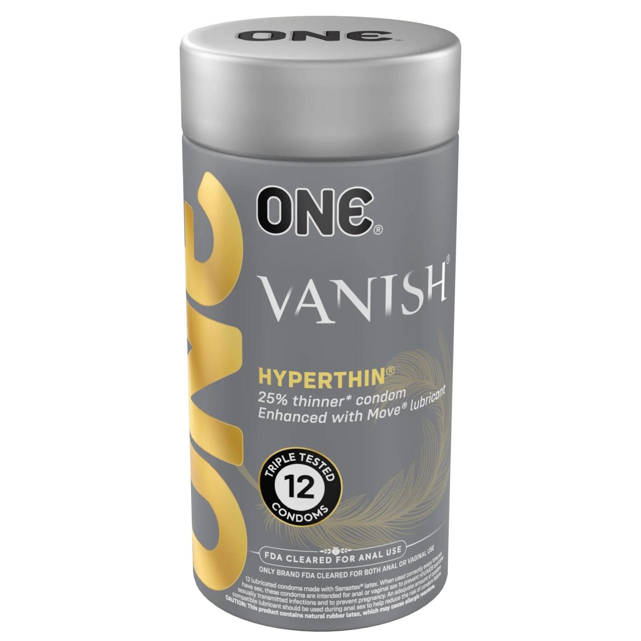 Презервативи ONE Vanish Hyperthin 12 шт., подарункове паковання тюб