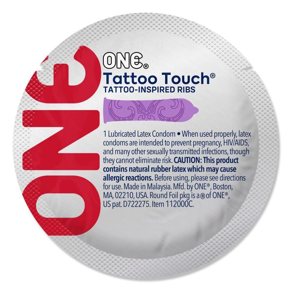 Презерватив ONE Tattoo Touch Purple 1 шт.