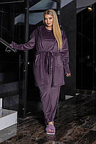 Піжама трійка велюрова з халатом, фото 2