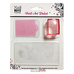 Набір для стемпінгу Nail Art Paint XY-1640 прямокутний штамп+скрапер+пластина