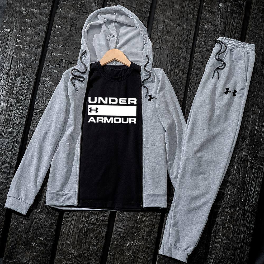 Мужской серый спортивный костюм Under Armour тройка осень весна ...