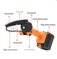 Акумуляторна садова пила 4 дюйми (10 см) 21В GL-GDD, фото 2