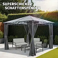 Садовий павільйон алюмінієвий із твердим дахом Caracas 3 x 3 м.,