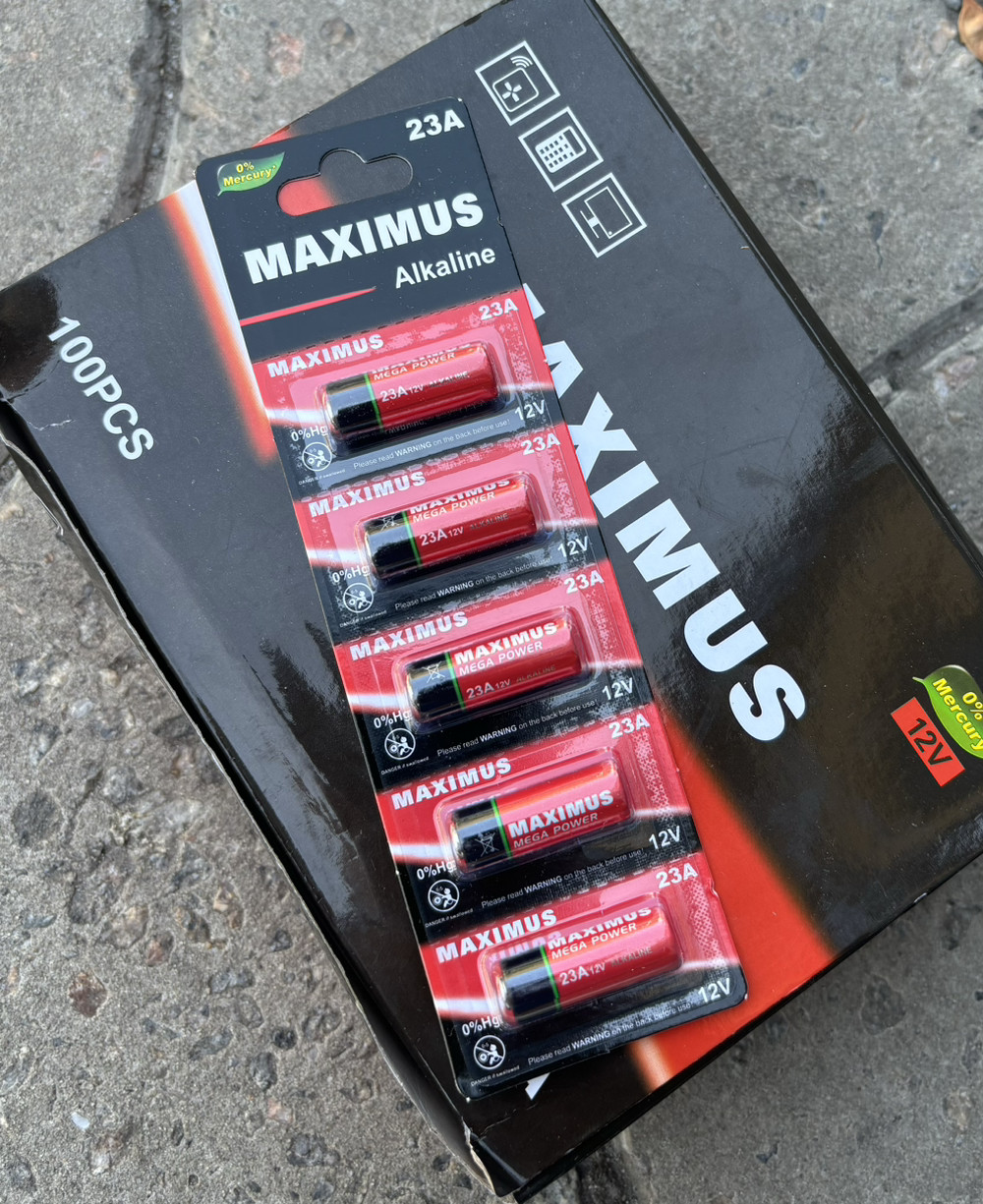 Батарейки Maximus 23A 12v Alkaline батарейки А 23 алкалайн 5 шт. на блістері