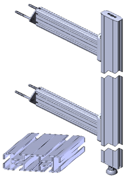 Стійка для вбиральні модульної Premio GS - 3/1 h-2030х300, фото 1