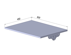 Полиця ЛДСП (світло-сірий) для вбиральні модульної Premio GS -600х450