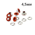 Люверси Блочки з насічками для картона, шкіри 4,5 мм Оранжевый 25шт з кілечками LVM062, фото 2