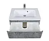 Тумба Акцент сірий мармур консольна 100 см з умивальником Альфа, фото 5
