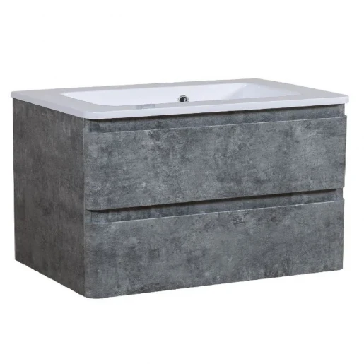 Тумба Акцент сірий мармур консольна 100 см з умивальником Альфа, фото 1