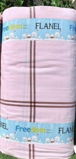 Тканина для постільної білизни Фланель (байка) рожева полоси  (25м)