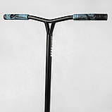 Самокат трюковий FEAR МТ-40488 Чорно-синій, SCS-система, колеса PU-115 мм, висота 85 см, з пегами, фото 9