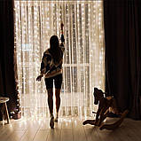 Гірлянда роса usb, Гірлянда штора 3 на 3, Гірлянда водоспад штора, Новорічні гірлянди для прикраси будинку, фото 9