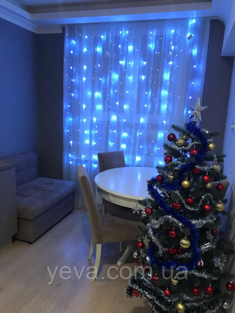 Гірлянда крапля роси штора 300 led, Гірлянда водоспад на вікно, Гірлянди занавіс, Гірлянда штора від usb 3м