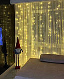 Новорічна гірлянда штора 3х3, Гірлянда-водоспад, Led гірлянда usb, Гірлянда світлодіодна 320 LED з пультом, фото 4