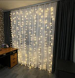 Новорічна гірлянда штора 3х3, Гірлянда-водоспад, Led гірлянда usb, Гірлянда світлодіодна 320 LED з пультом, фото 9