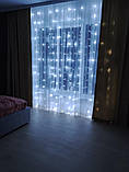 Гірлянда роса usb, Гірлянда штора 3 на 3, Гірлянда водоспад штора, Новорічні гірлянди для прикраси будинку, фото 10