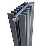 Вертикальний дизайнерський радіатор опалення ARTTIDESIGN Pesaro II10/1800/360/50 сірий матовий, фото 2