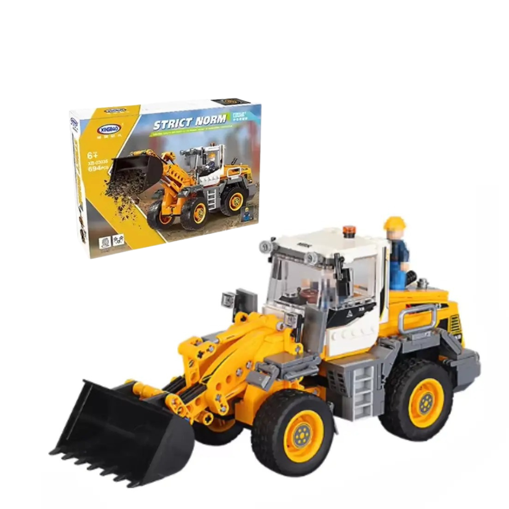 Конструктор Будівельна техніка Трактор із ковшем на 694 деталі, фото 1