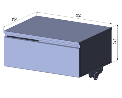 Тумба 1 ящик висувнийЛДСП (світло-сірий) для вбиральні модульної Premio GS -450х600х242, фото 1