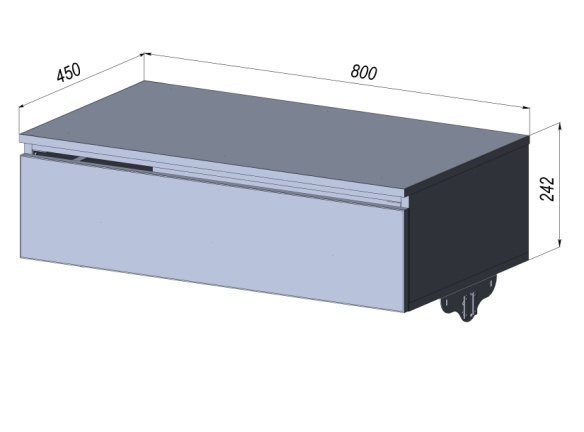 Тумба 1 ящик висувнийЛДСП (світло-сірий) для вбиральні модульної Premio GS -450х800х242, фото 1