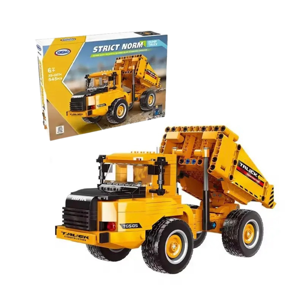 Конструктор дитячий самоскид.Будівельна техніка на 545 деталей, фото 1