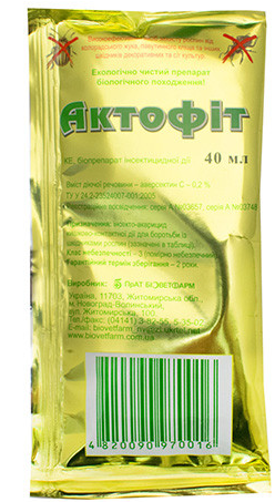 Препарат Актофіт 0,2% к. е. 40 мл інсектицид для троянд, винограду, малини, агрусу, абрикоса, черешні, томатів, фото 1