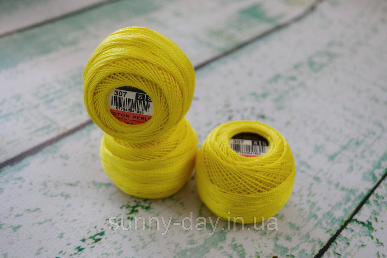 Муліне DMC Pearl №8, колір 307, фото 1