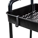 Етажерка мобільна на колесах, полиця органайзер чотириярусна пластикова 41х25х101см, чорна, фото 7