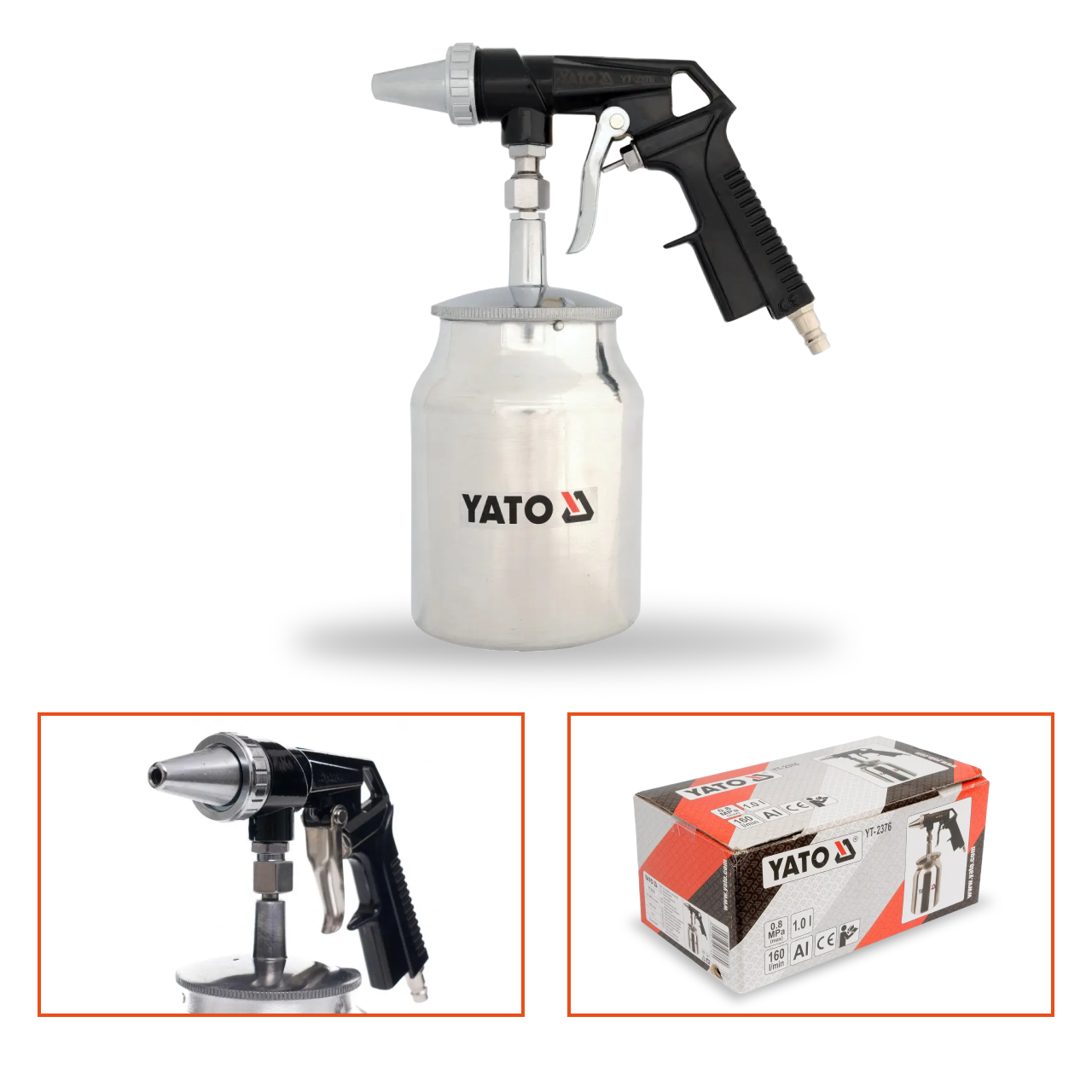Піскоструминний пістолет із нижнім бачком YATO (YT-2376)
