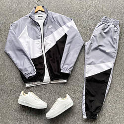 Спортивний костюм найк Nike плащовка ретро сірий чоловічий