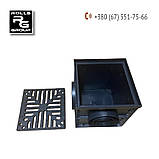 Дощоприймач підключення труб DN50, DN75, DN110, DN160, чавунна решітка 300x300, фото 2