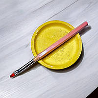 Пензлик овальний для нарощування та дизайну нігтів рожевий