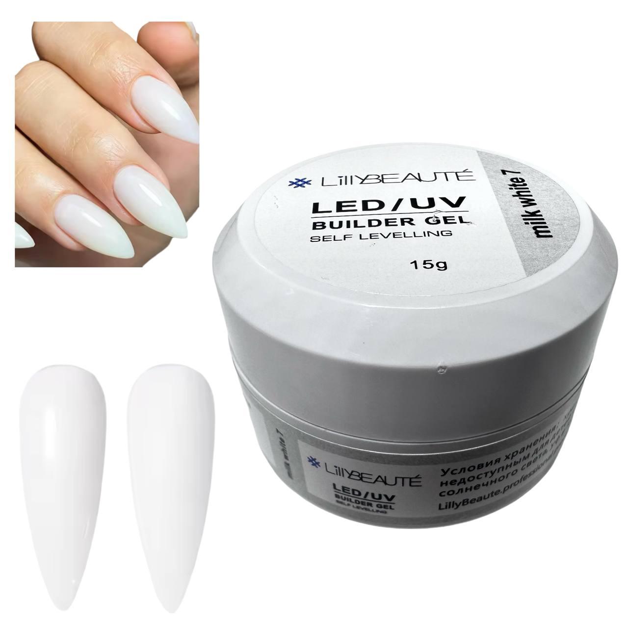 Гель для нарощування нігтів Lilly Builder Gel №7 15г молочний