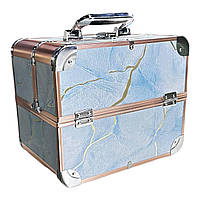 Кейс для майстра "Б'юті кейс" блакитний мармур