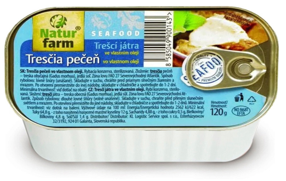Печінка Тріски у Власному Соку Natur Farm Tresci Jarta Trescia Pecen 120 г Словаччина, фото 1