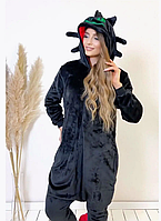 Кигуруми беззубик черного цвета, пижама кигуруми для мальчика и девочки, костюм кигуруми для дома S M L XL