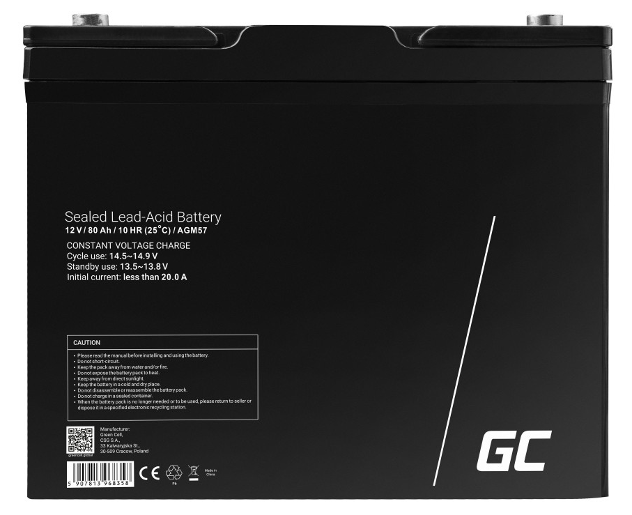 Акумулятор Green Cell AGM VRLA 80Ah 12V (AGM57)